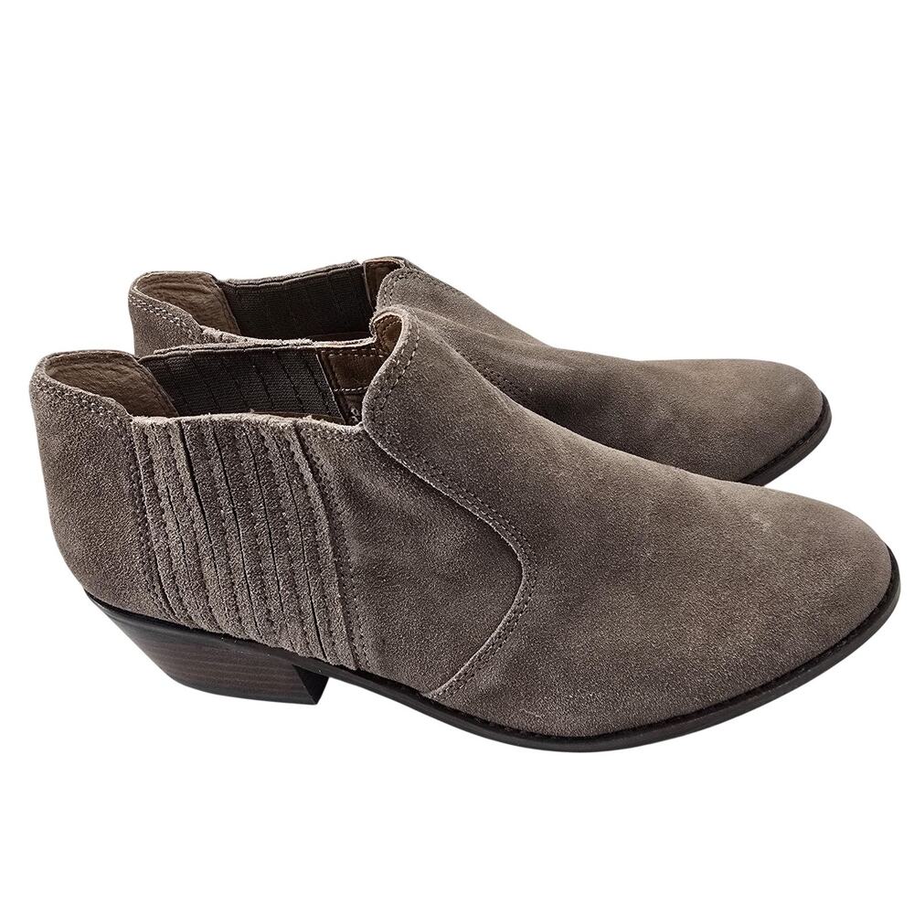 Lucky Brand Ankle Boots Womens Size 9.5 Beige Suede
